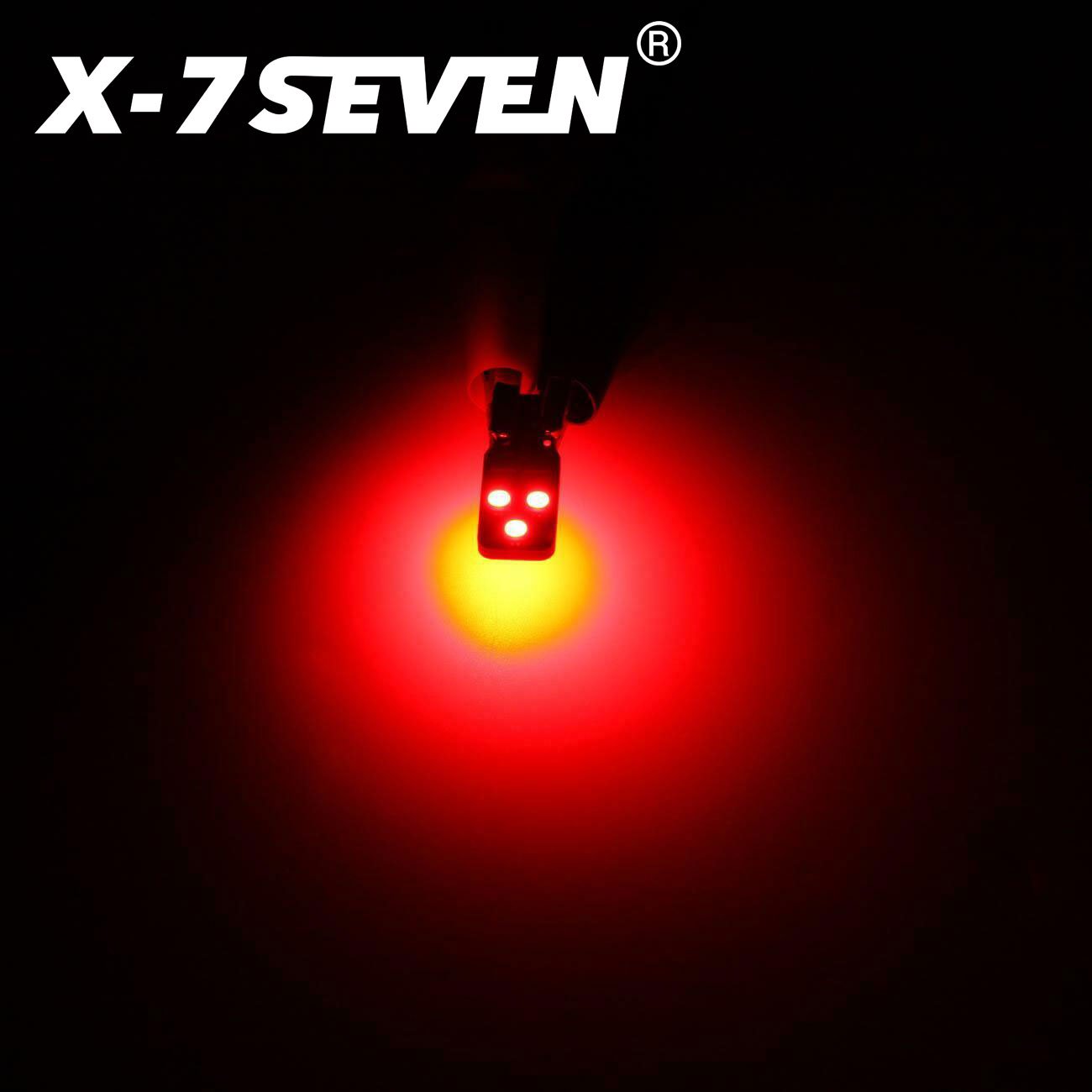 X-7SEVEN T10 Red Circuit Board Car LED Dome Light Interior 194 168 W5W LED License Plate Interior Wedge Light Bulbs