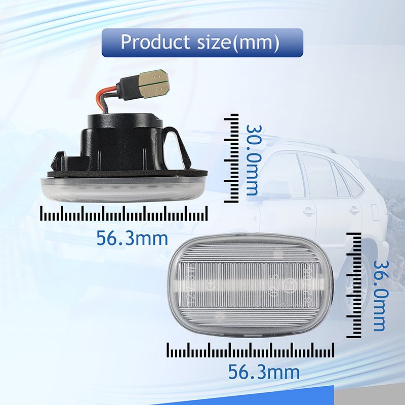 2pcs Car Decoration Accessories LED Car Lamp LED Side Marker Light For Toyota Lexus Yaris