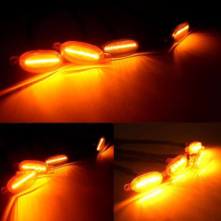 Yosovlamp Car hood modification light accessories 12 decorative small yellow light high-power ultra bright road warning light