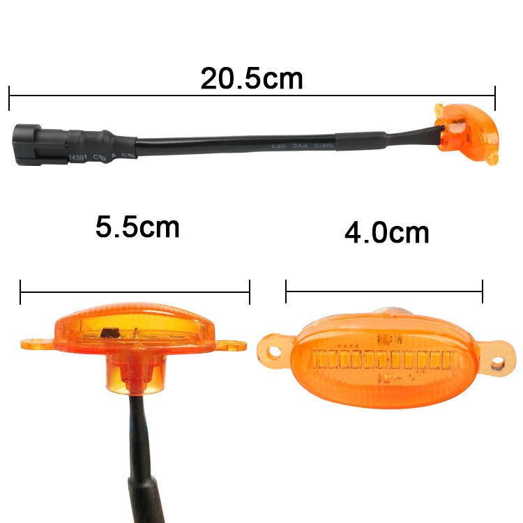Yosovlamp Car hood modification light accessories 12 decorative small yellow light high-power ultra bright road warning light