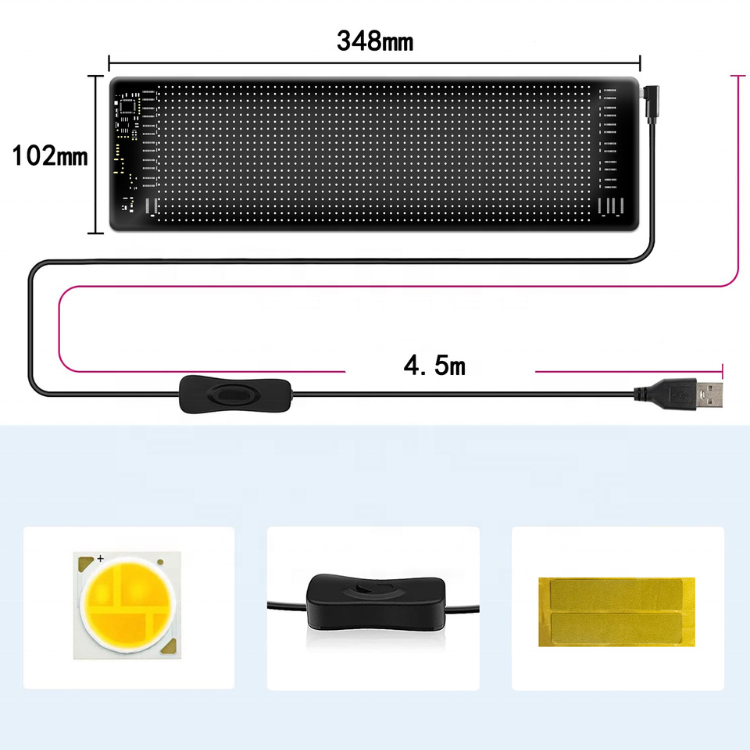 Pixel matrix rearwindow flexible car led display