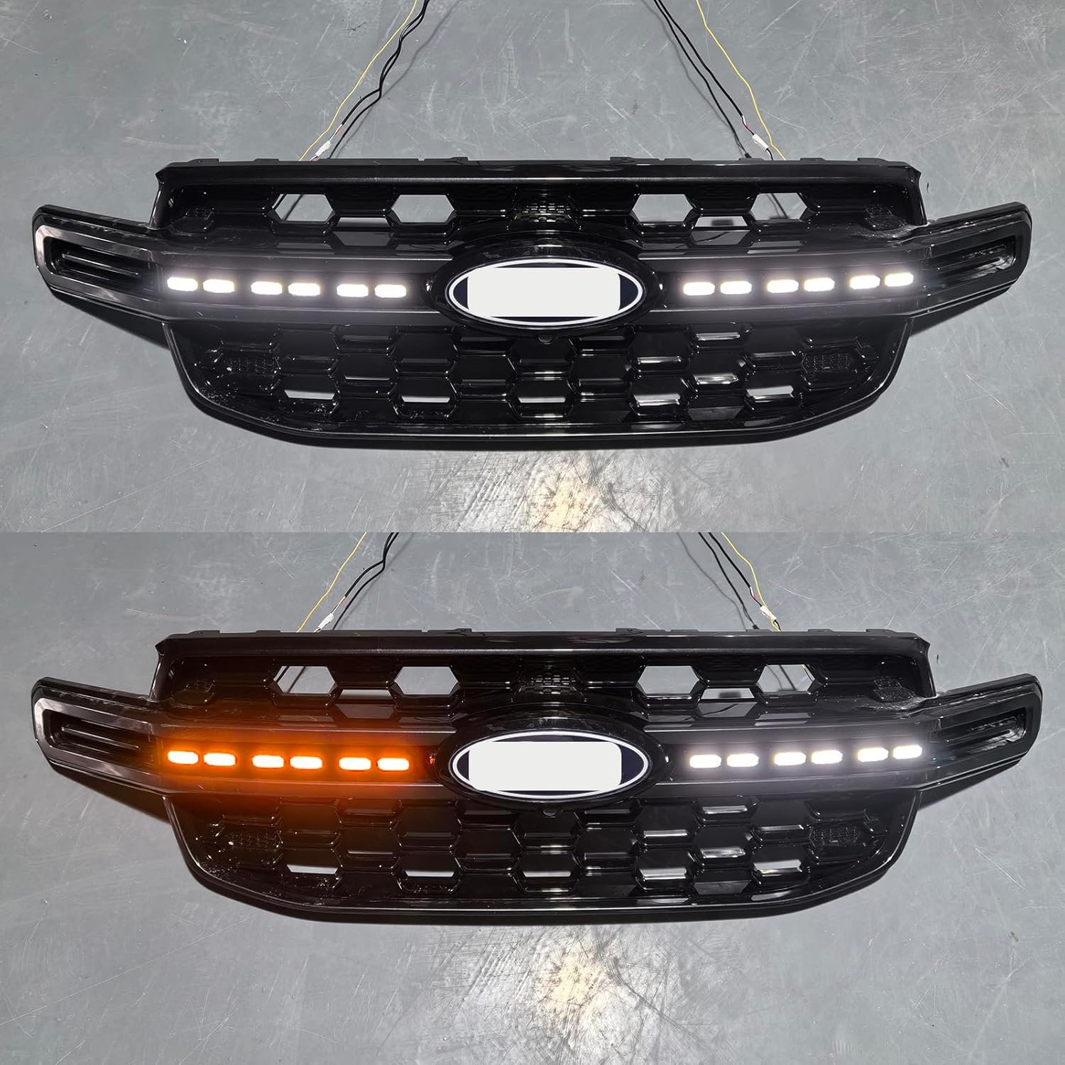 WZXD 2023 2024 DRL Front Bumper Turn Signal Light Grille Lamp For Ford Ranger Wildtrak