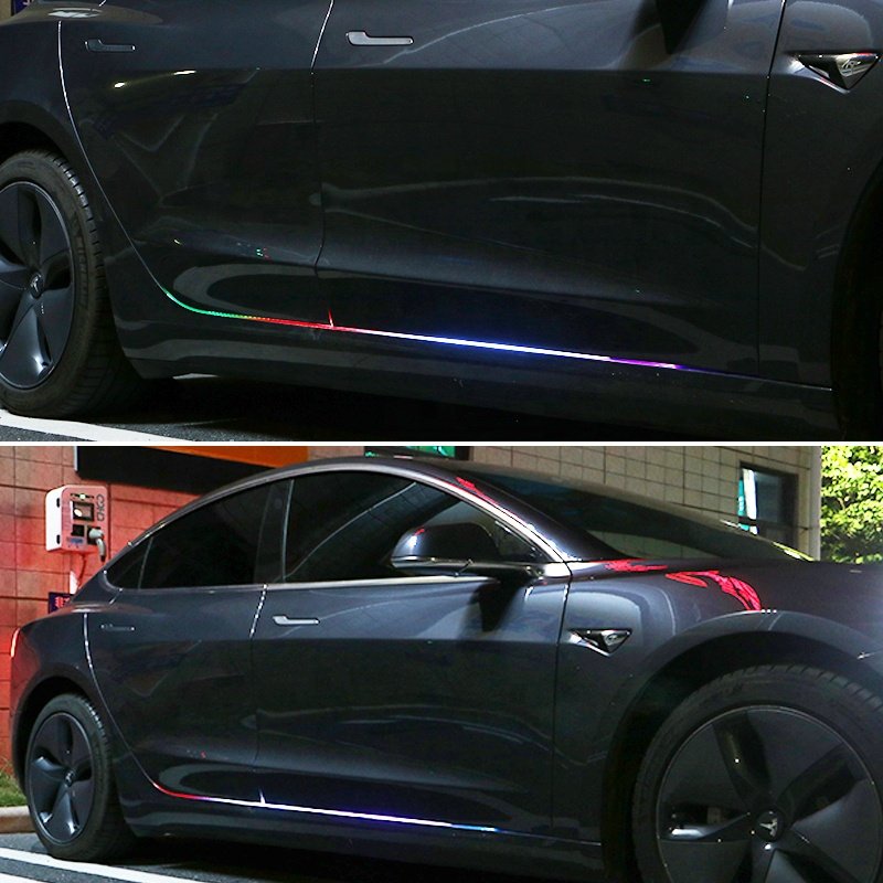 A60 New Car LED Phantom Door Edge Light Bar Pedal Atmosphere Side Skirt Flowing Light Colorful APP Others Car Light Accessories