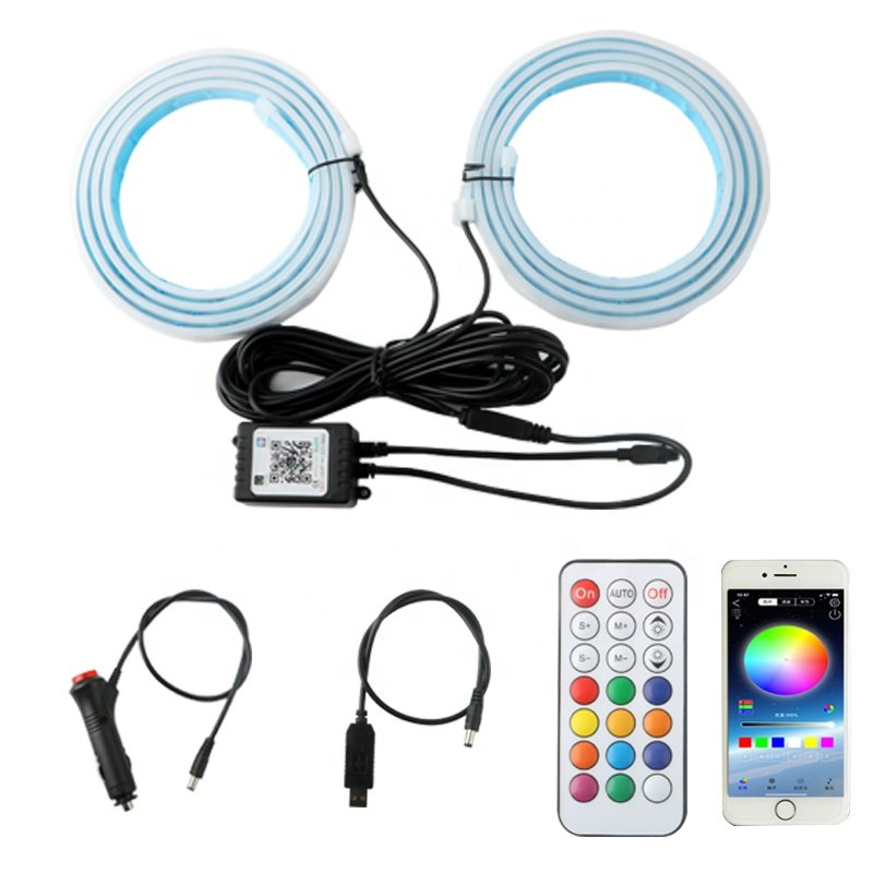 A60 New Car LED Phantom Door Edge Light Bar Pedal Atmosphere Side Skirt Flowing Light Colorful APP Others Car Light Accessories
