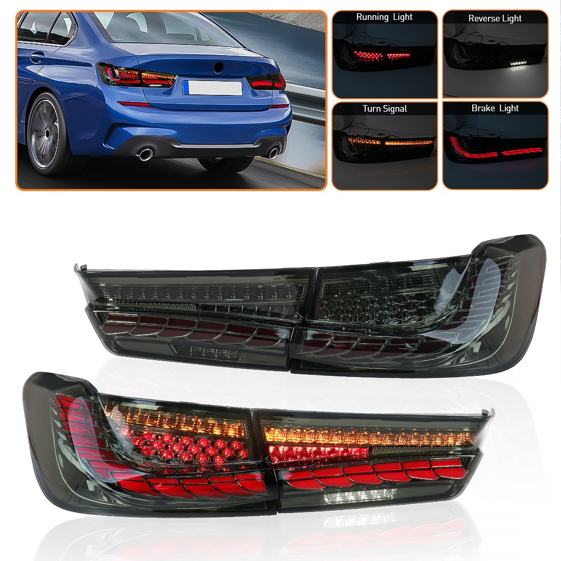 Car LED Tail Light for BMW 3 Series G20 M3 G80 330 340i 320i 325i 2019 2020 2021 2022 Car Lights Dynamic Signal Turn Signals