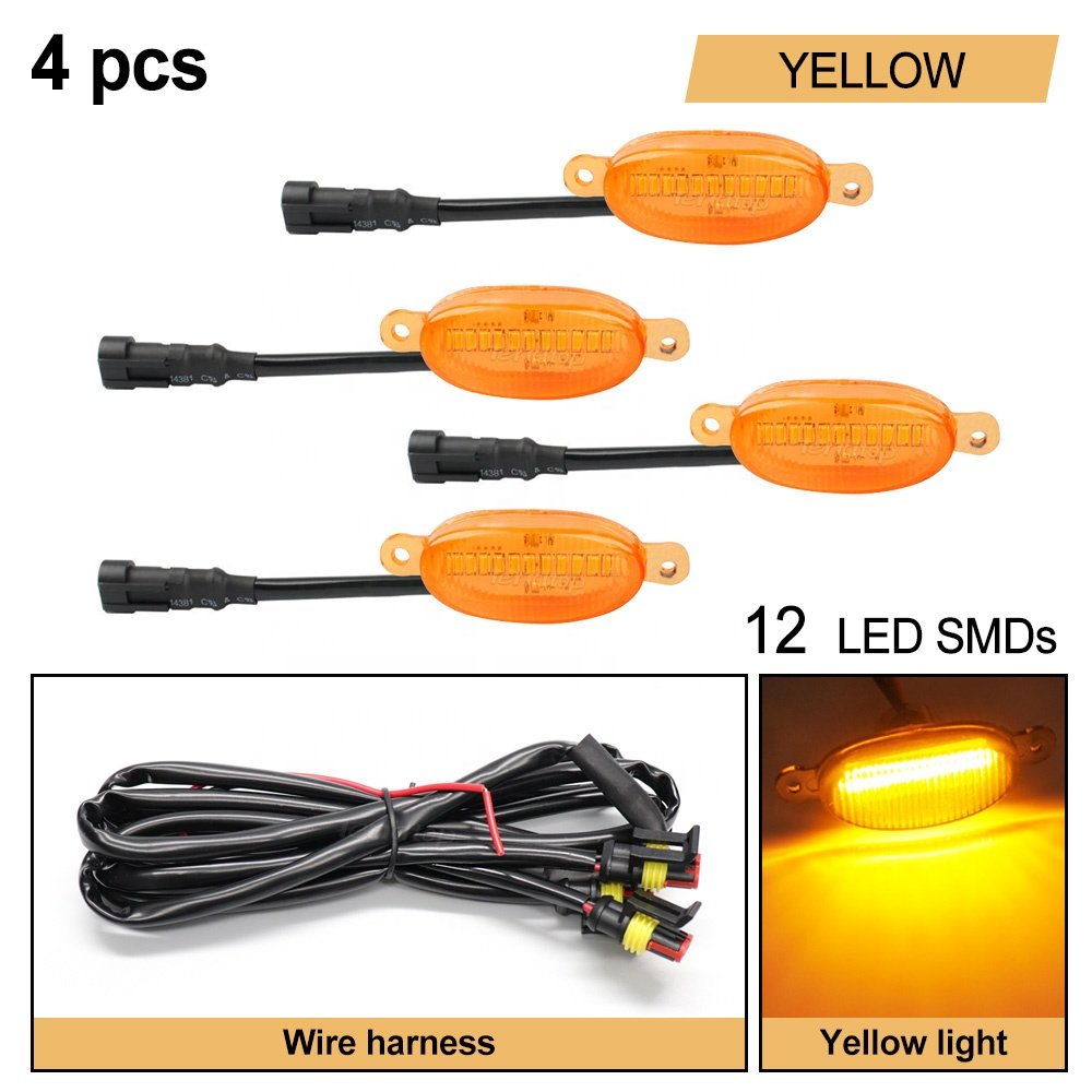 LED White Yellow 12V Front Grille Lighting For Toyota Peugeot Ford Nissan Jeep chevrolet Grille DRL Parking Driving Light