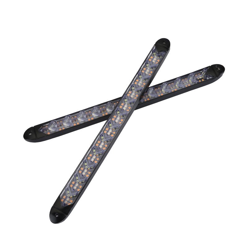 Wholesale Universal Car LED Daytime Running Light Waterproof Headlight Strip Sequential Flow Yellow Turn Signal White DRL Light