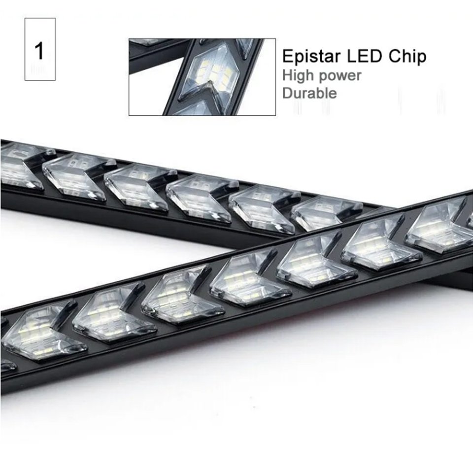 Wholesale Universal Car LED Daytime Running Light Waterproof Headlight Strip Sequential Flow Yellow Turn Signal White DRL Light