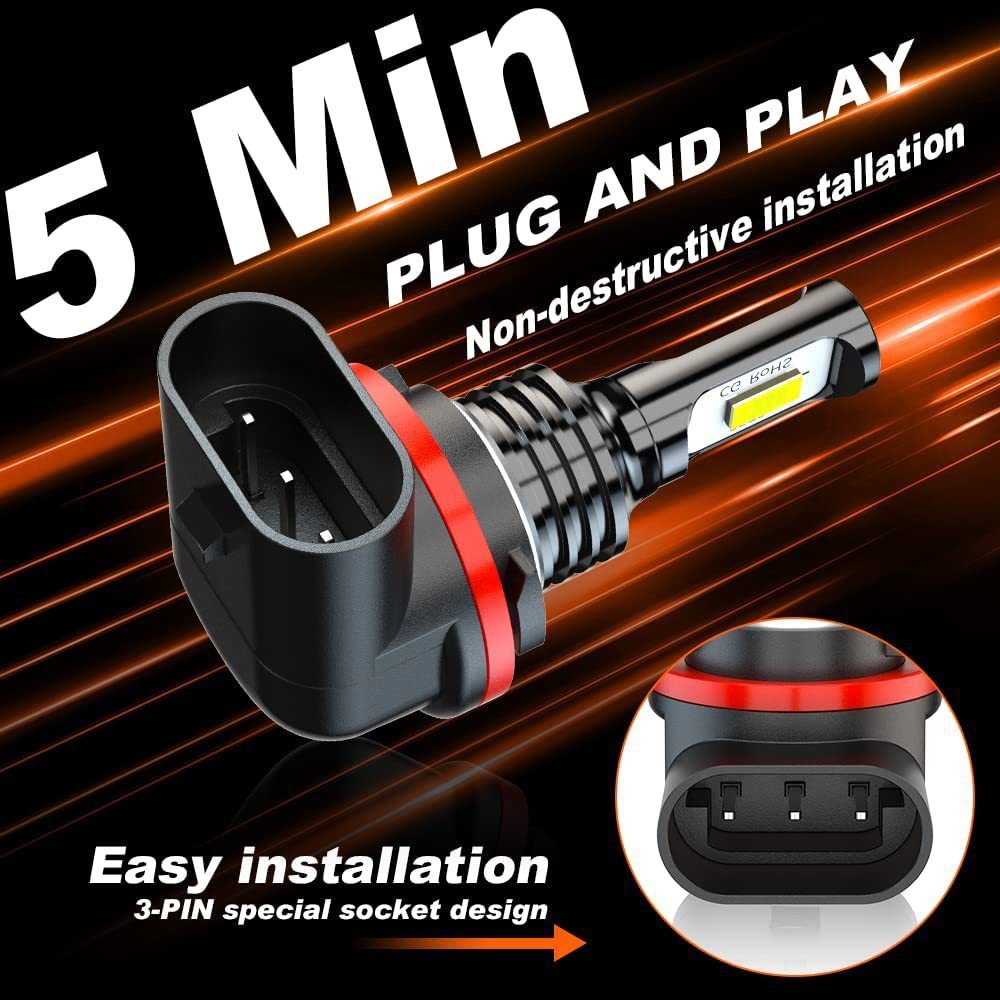 Liwiny OEM HS5X H11 LED Fog Light Bulb 72W Canbus H8 H9 H10 H16 LED CSP 3570 Car DRL LED Driving Lamp DC 12V Bombilla Faro LED