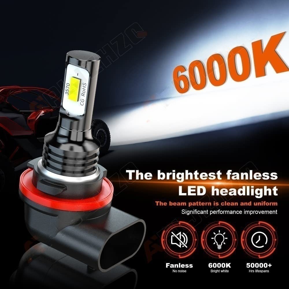 Liwiny OEM HS5X H11 LED Fog Light Bulb 72W Canbus H8 H9 H10 H16 LED CSP 3570 Car DRL LED Driving Lamp DC 12V Bombilla Faro LED