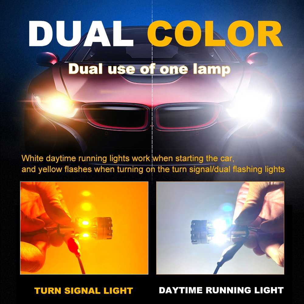 Custom Auto Accessories Lamp Two-Tone Turn Signal Daytime Running Light 1157 3157 BAY15D Car Superbright LED Bulb for Mazda
