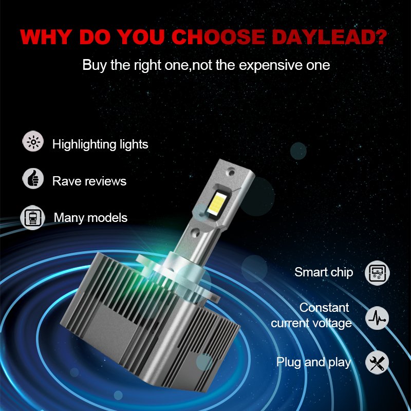 Universal Fitment Daylead OEM LED Headlight Bulbs D Series 10000LM 90W Car Replacement Lamps