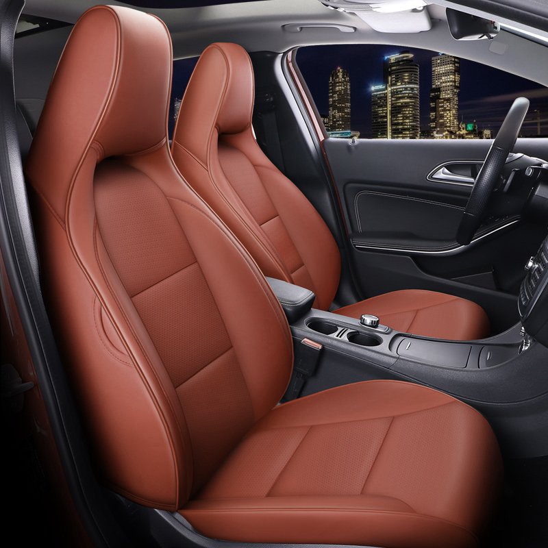 Custom Made for Car Seat Cover for 5 Seats Luxury Genuine Leather in Middle Part Original Fit for Mercedes Benz GLA CLA GLA200
