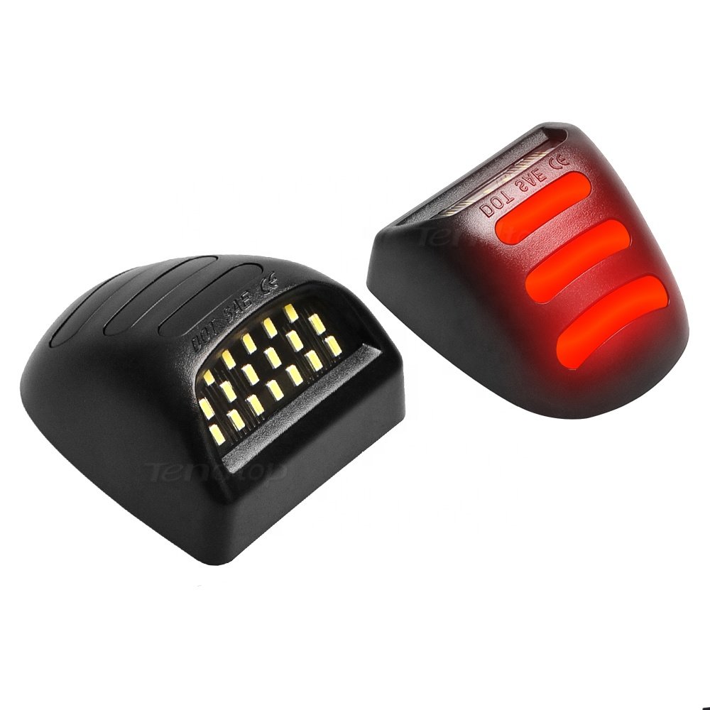 Red White LED License Number Plate Lights For Silverado Chevrolet Tahoe Suburban Avalanche Traverse GMS Cadillac tail plate lamp