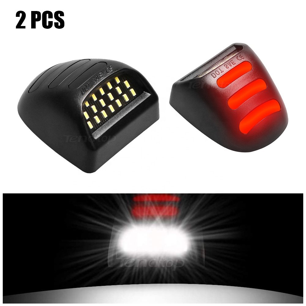 Red White LED License Number Plate Lights For Silverado Chevrolet Tahoe Suburban Avalanche Traverse GMS Cadillac tail plate lamp