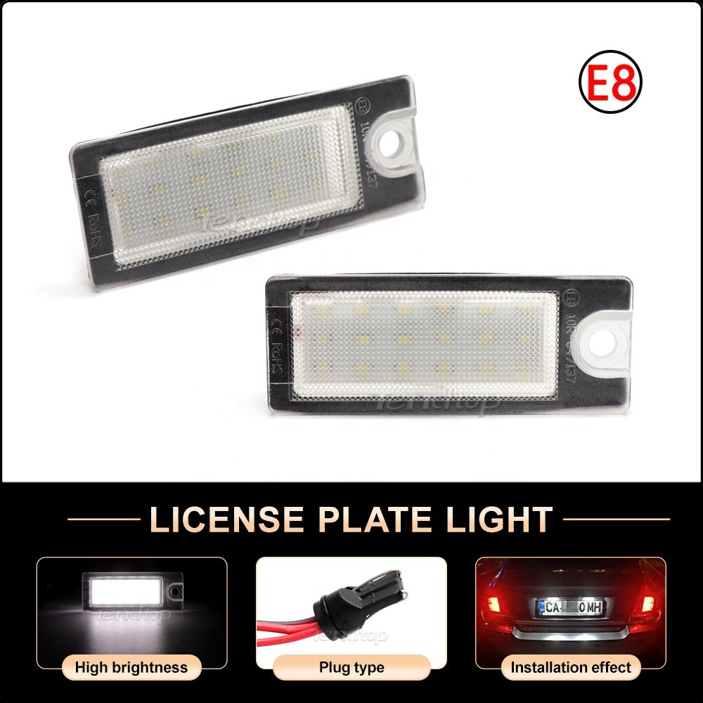 Hot sales quality 12V LED Number Plate Lights for Volvo V70 XC70 XC90 S60 S80 White Vehicle Canbus free License Plate tail lamp