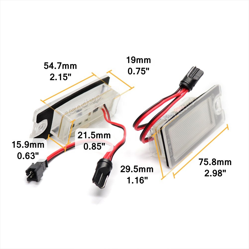 Hot sales quality 12V LED Number Plate Lights for Volvo V70 XC70 XC90 S60 S80 White Vehicle Canbus free License Plate tail lamp