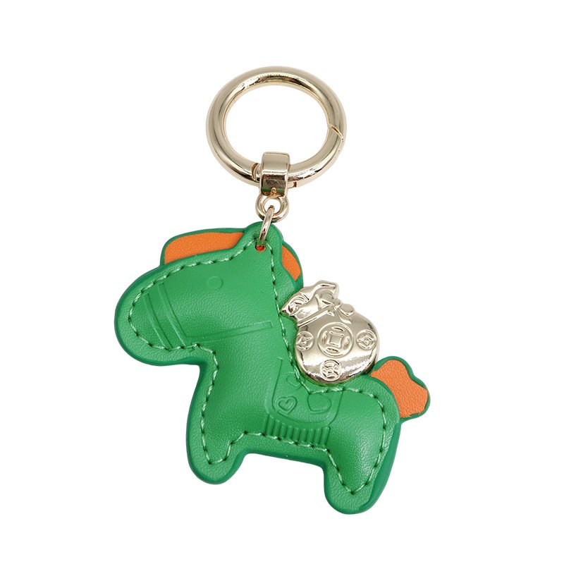 Wholesale Pu Leather Car Fob Key chain Cotton Filling Horse Animal Pony Women Backpack Bag Handbag Charm Pendant