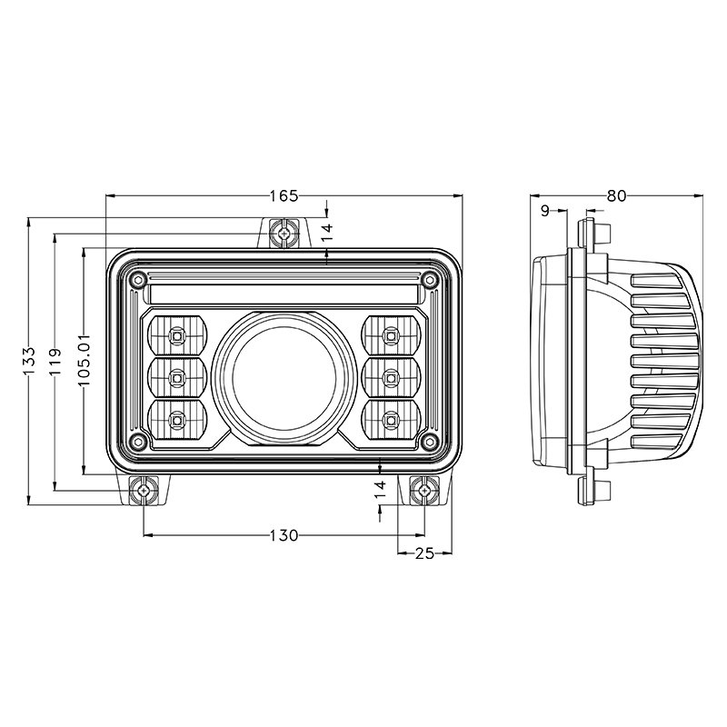 Others Car Light Accessories Truck 4x6 Inch Headlight Hidlight 6inch Square Led Light Projectors Headlamp For Trucks Cherokee