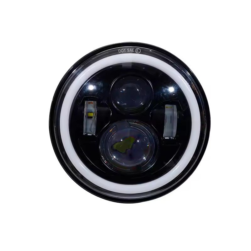 A80 7''-inch round High Quality Auto lamps 7inch 40W Headlight Leds With Lens Angel Eyes Type