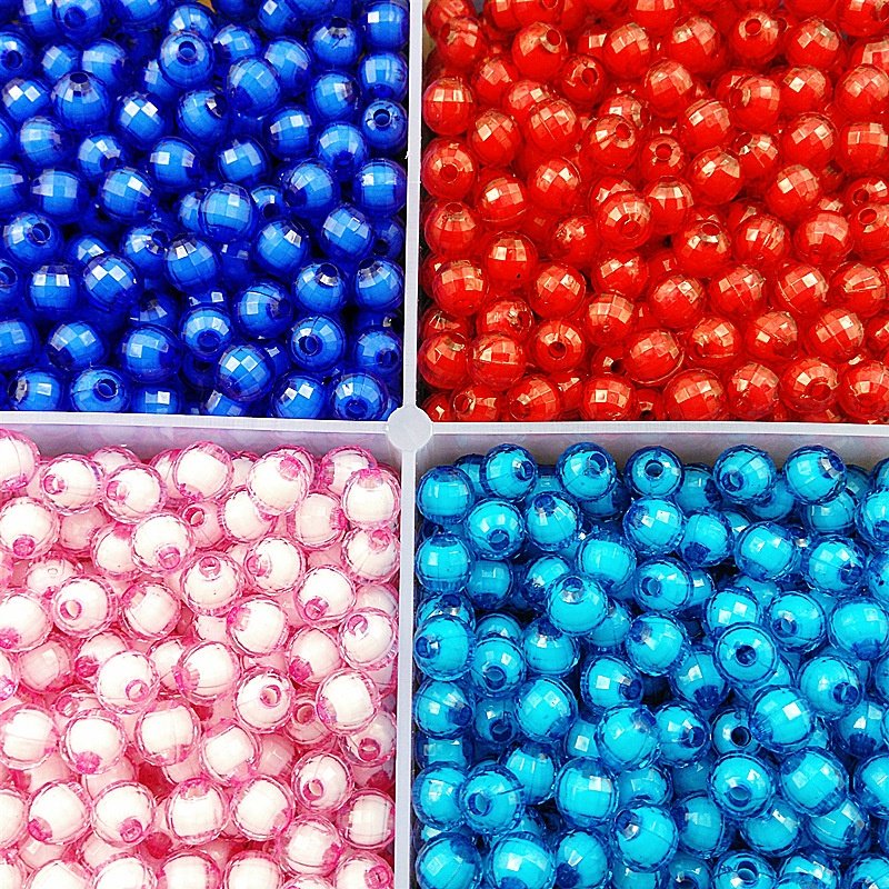 8mm Earth Beads Medium DIY Handmade Beaded Accessories Colorful Plastic Bead Bracelet and Car Hanger for Decorative Purpose