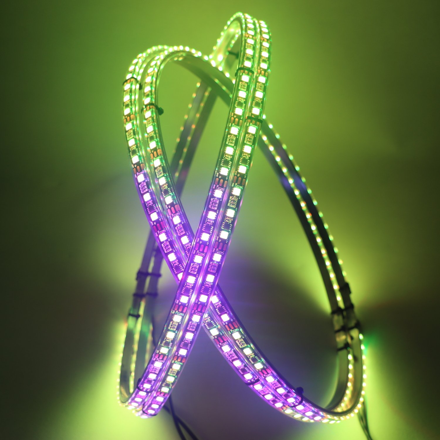 RGB Double Row RGBW Wheel Lights Ring 17'' Auto LED Rims Light for Car Other Accessories Wheel Lamp