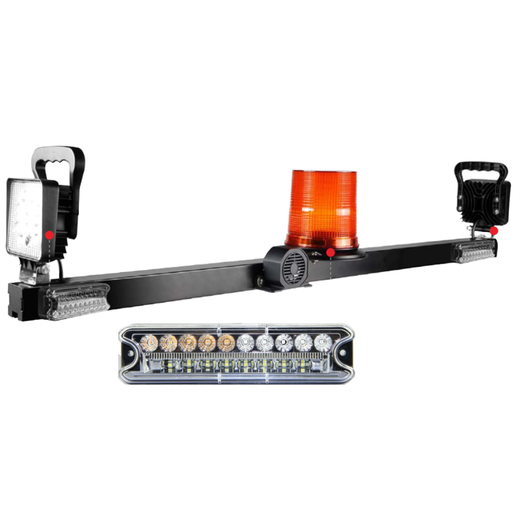 1.2m Car Roof Top Mining Indicator 12V 24V Mine LED Safety Warning Lightbar with Beacon Light Work Lamp Strobe Light