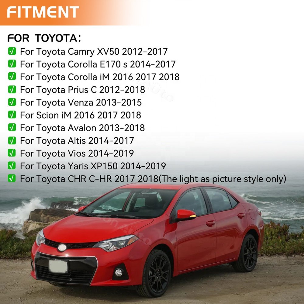 LED flash Turn Signal indicator Lights For Toyota Corolla Camry Prius Venza Vitz Aqua Altis Vios Yaris mirror Sequential lamps