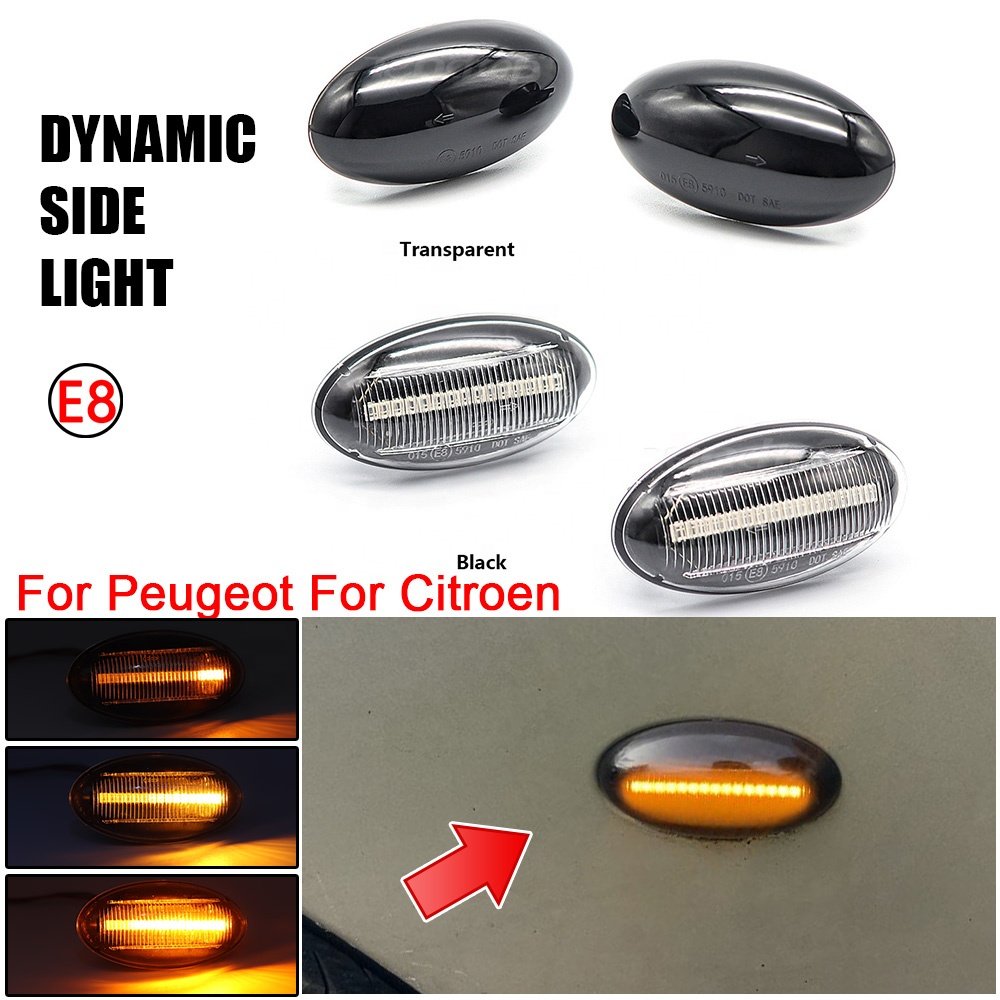 Quality Dynamic Side Marker Indicator Lights For Peugeot 108 Partner Citroen Berlingo Xsara Jumpy Elysee C3 blinker signal lamps