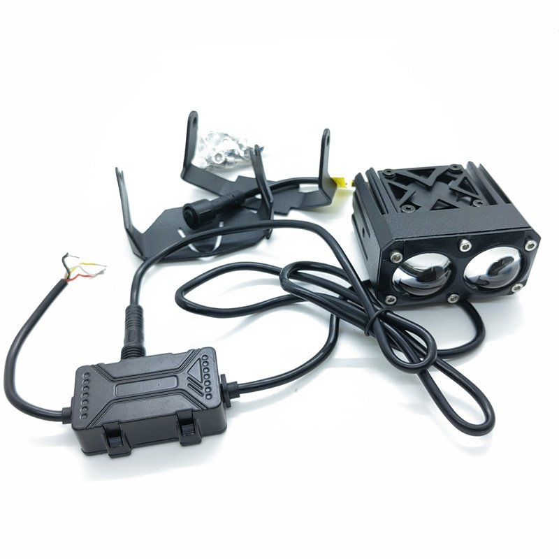 waterproof IP68 50w motorcycle spotlight headlight super bright dual color motorcycle lighting system