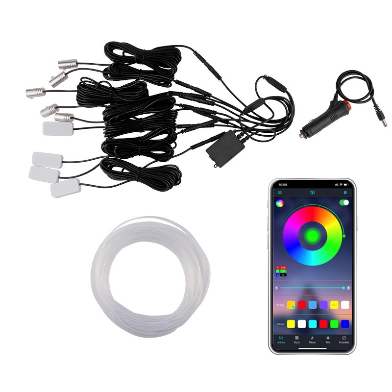 LED Car Ambient Interior Light App Control Decorative Lamps Fiber Optic Neon Atmosphere Other Car Light Accessories RGB 5IN1 6M