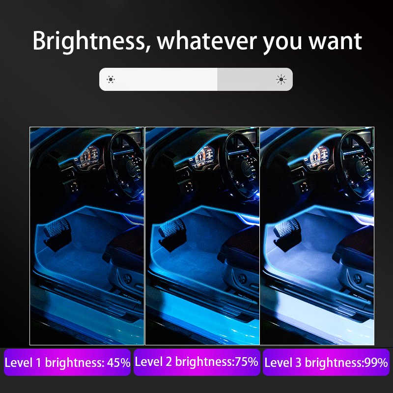LED Car Ambient Interior Light App Control Decorative Lamps Fiber Optic Neon Atmosphere Other Car Light Accessories RGB 5IN1 6M