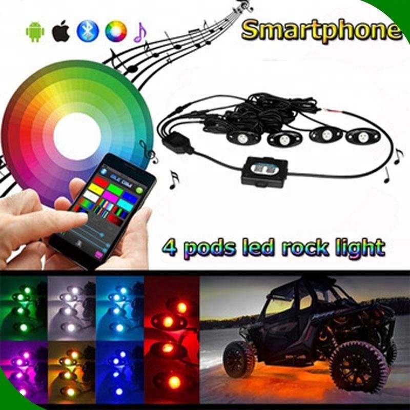car lights accessories for decoration rgb rock lights color switch music dancing smartphone app control supply for rock lights