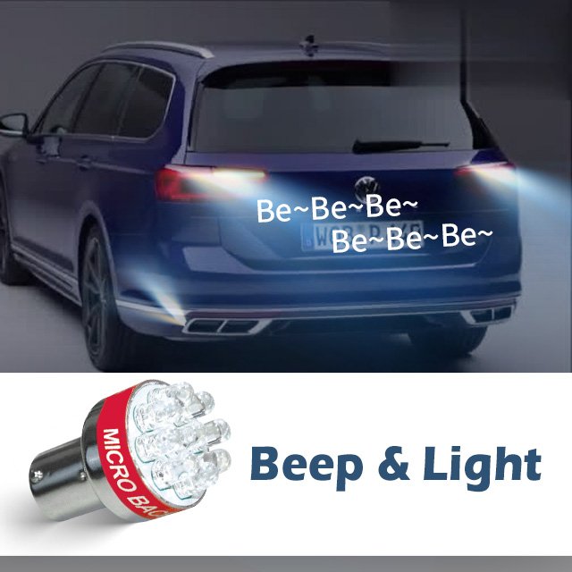 Universal Smart Reverse Beep Light Halogen & LED Tail Light with 1156 P21W for Truck, Rear Brake Light, Red