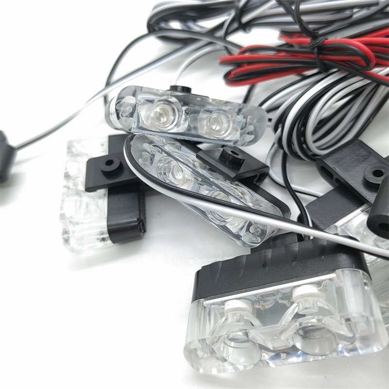 8x2 LED Car Emerncy Strobe Light 12V Red Blue Color Outdoor Grille Flash Light Colorful Front Lamp Use