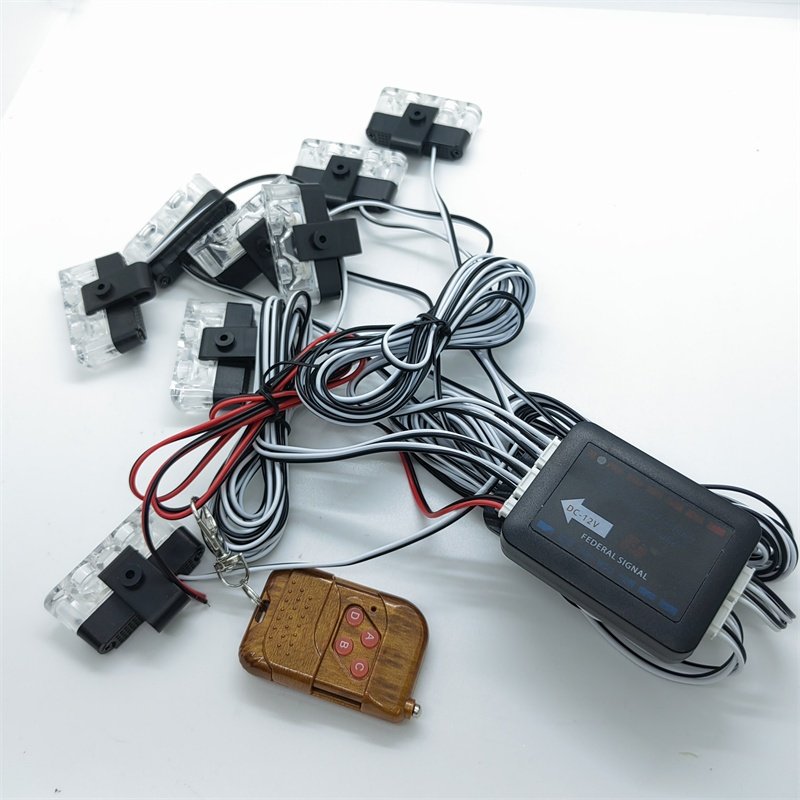 8x2 LED Car Emerncy Strobe Light 12V Red Blue Color Outdoor Grille Flash Light Colorful Front Lamp Use