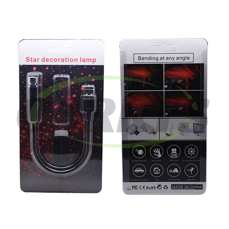 USB Car Interior Roof LED Star Light Atmosphere Starry Sky Night Projector Lamp