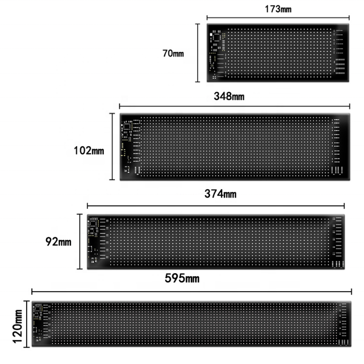 Intellengent app control led scroll message board