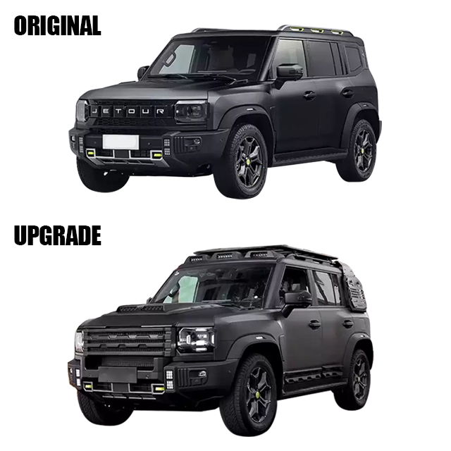 Factory Wholesale 4x4 Front Grille Rear Spoiler Roof Lights Engine Hood City Hunter Body Kit for Jetour T2