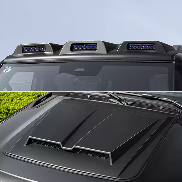 Factory Wholesale 4x4 Front Grille Rear Spoiler Roof Lights Engine Hood City Hunter Body Kit for Jetour T2