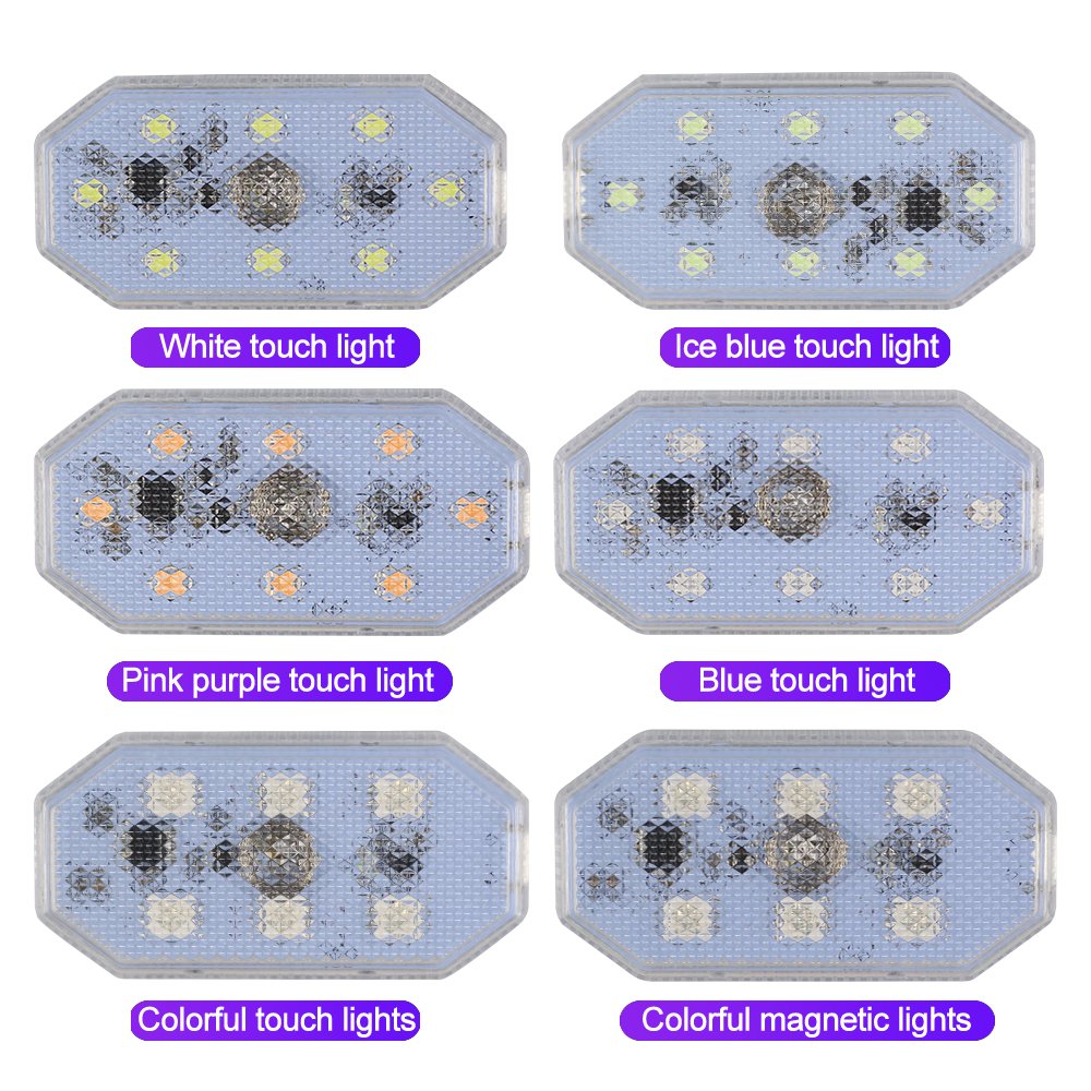 Wireless Magnetic Touch Sensor LED Interior Light for Car 7 Colors Magnet Reading Lamp Mini USB Charge Car Foot Ambient Light