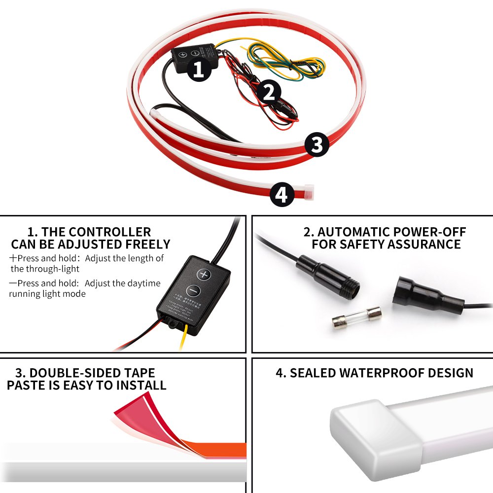 High quality 1.8m 1.5m white and yellow daytime running lights hood lights turn signals suitable for cars
