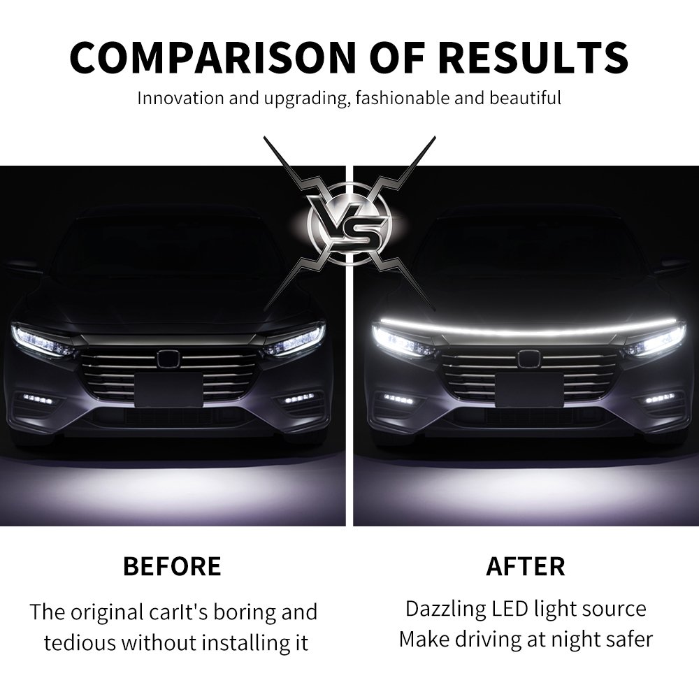 High quality 1.8m 1.5m white and yellow daytime running lights hood lights turn signals suitable for cars