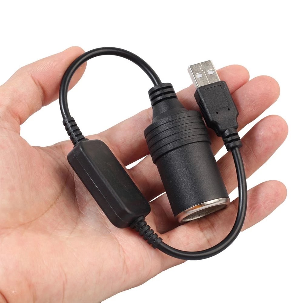 Wired Controller 5V To 12V Power Bank Light Adapter DVR GPS Socket Male USB To Female Lighter Cigarette Car Charger