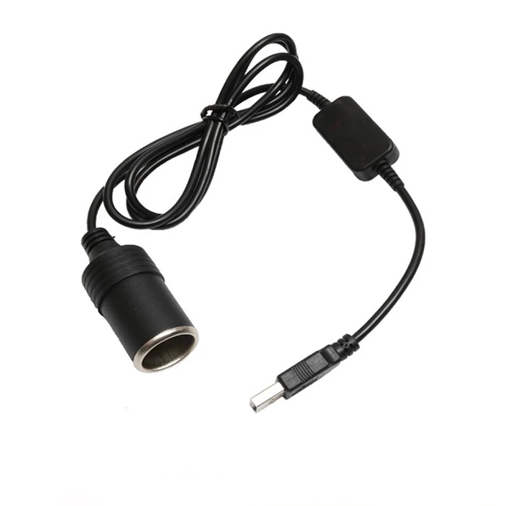 Wired Controller 5V To 12V Power Bank Light Adapter DVR GPS Socket Male USB To Female Lighter Cigarette Car Charger
