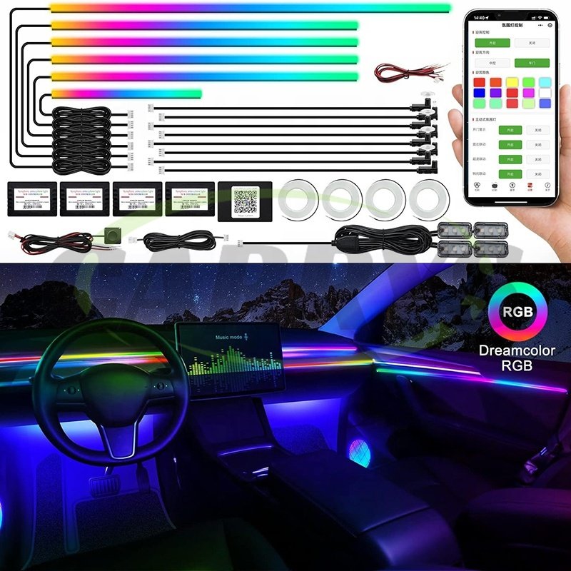 LED Car Interior Accessories Floor Decorative Atmosphere Strip Lamp Lights