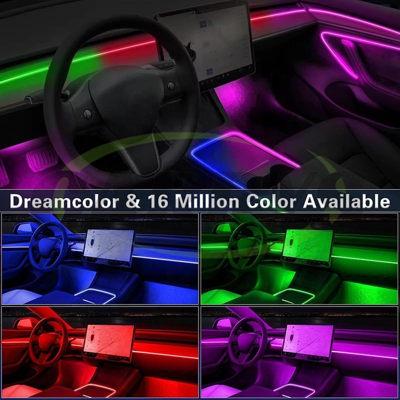 LED Car Interior Accessories Floor Decorative Atmosphere Strip Lamp Lights