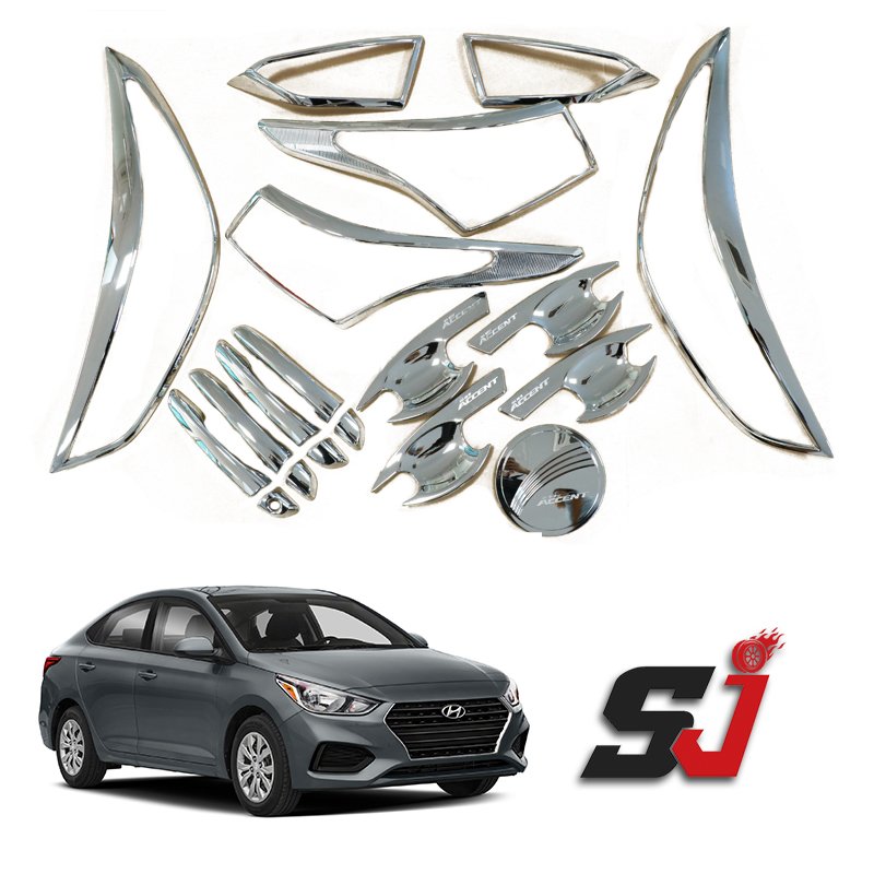 Factory Direct Car Accessories Auto Body Part Combo Set Head Light Cover Tail Light Cover Trim Body Kit for Hyundai Accent