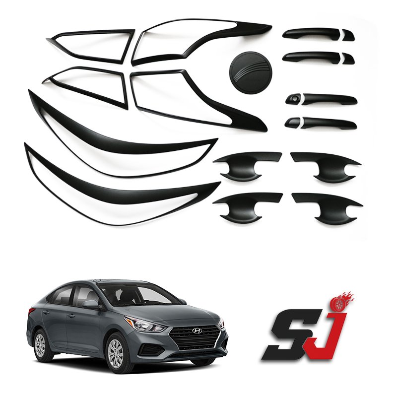 Factory Direct Car Accessories Auto Body Part Combo Set Head Light Cover Tail Light Cover Trim Body Kit for Hyundai Accent