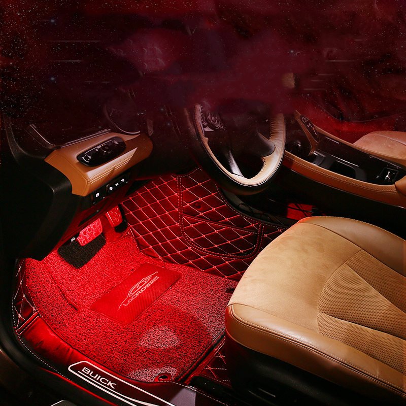 APP control interior atmosphere foot well wireless blue led lights car inner foot light